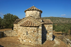 Olive Trees Prints: Agio Apostoli, Byzantine church in the olive trees, Naxos, Cyclades Islands