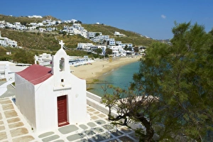 Chapels Prints: Agios Stefanos, Orthodox chapel near the beach, Chora, Mykonos Town, Mykonos