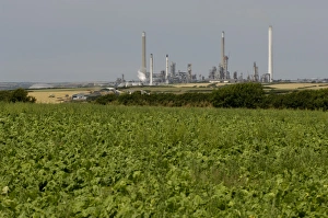 Images Dated 15th January 2000: Agricultural land in the foreground and oil refinery