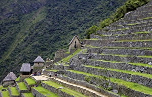 Agricultural terraces, Machu Picchu, peru, peruvian, south america, south american, latin america, latin american South America. The lost city of the Inca was rediscovered by Hiram Bingham in 1911