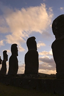 Moai Prints: Ahu Akivi, Easter Island (Rapa Nui), UNESCO World Heritage Site, Chile, South America
