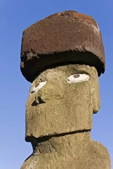 Ahu Ko Te Riku, the only topknotted and eyeballed Moai on the Is land, Rapa Nui