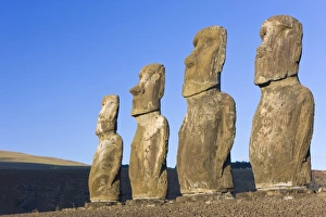 Images Dated 17th March 2008: Ahu Tongariki, the largest ahu on the Island, Tongariki is a row of 15 giant stone Moai statues