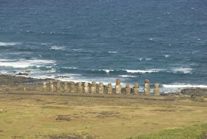 Moai Prints: Ahu Tongariki from Rano Raraku Volcano, UNESCO World Heritage Site, Easter Island
