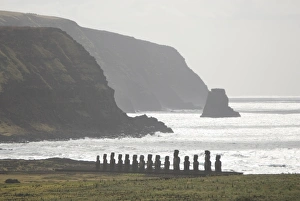 Ahu Tongariki, UNESCO World Heritage Site, Easter Island (Rapa Nui), Chile, South America