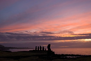 Moai Prints: Ahu Vai Uri and Ahu Tahai, Tahai Ceremonial Site, UNESCO World Heritage Site