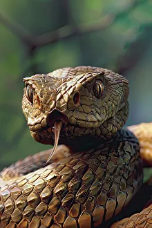 Serpent Prints: AI generated image of a Portrait of a Saw scaled viper