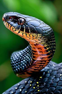 Blur Prints: AI generated image of a Stylized mamba snake, Africa