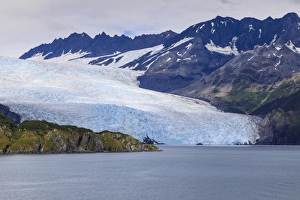 Ice Field Prints: Aialik Glacier, mountains, island and blue ice