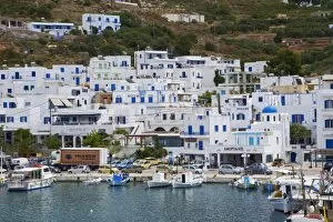 Cyclades Gallery: Aigiali town and harbour, Amorgos, Cyclades, Aegean, Greek Islands, Greece, Europe