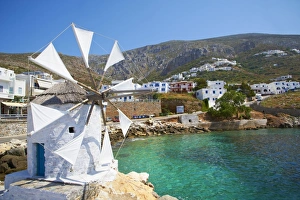 Cylades Prints: Aigiali town and port, Amorgos, Cyclades, Aegean, Greek Islands, Greece, Europe