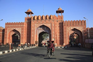 Old City Prints: Aimeri gate, main gate to Old city, Pink City, Jaipur, Rajasthan, India, Asia