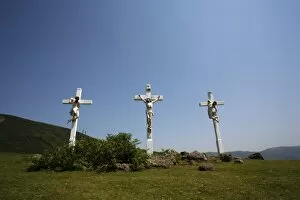 Images Dated 19th July 2008: Ainhoa calvary, Pyrenees Atlantique, France, Europe