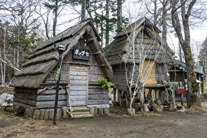 Hokkaido Prints: Ainu village in Akan Kohan Onsen, Akan National Park, Hokkaido, Japan, Asia