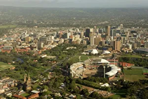 Stadium Prints: Air view of downtown Adelaide, South Australia, Australia, Pacific