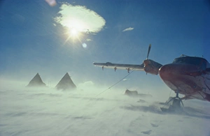South Pole Prints: Aircraft on the ground in a blizzard, Antarctica