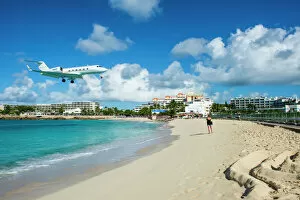 Resort Gallery: Airplane flying in the Princess Juliana International Airport of Maho Bay, Sint Maarten