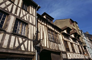 Aitre Saint Maclou, a 16th century charnel house, typical of the half timbered houses in the city of Rouen, Haute Normandie