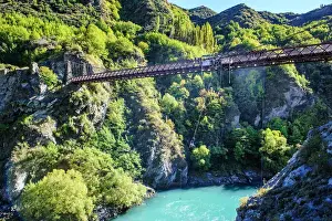 Sport Prints: AJ Hackett Bungy jumping on the Kawarau bridge over the Kawarau River near Queenstown