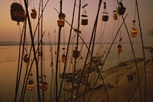 The Akash Deep festival beside the Ganges River