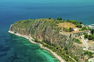Nafplion Prints: Akronafplia old castle with fortification above sea