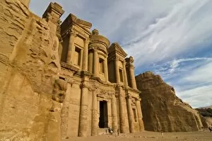 Images Dated 4th November 2009: Al Deir (the Monastery) at sunset, Petra, UNESCO World Heritage Site, Jordan, Middle East