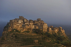Terraced Field Prints: Al Hajjarah village, Djebel Haraz, Yemen, Middle East