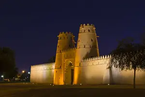 Surrounding Wall Prints: Al Jahili Fort at night, Al Ain