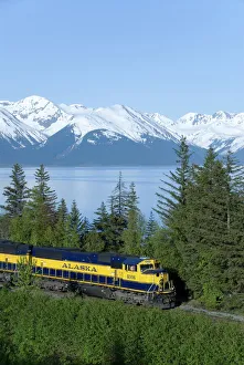 Rural Location Prints: Alaska Railroad near Girdwood, Alaska, United States of America, North America