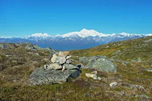 Alaska Range seen from K'esugi Ridge Trail, Denali State Park, Matanuska-Susitna Borough, Southcentral Alaska, Alaska, United States of America, North America