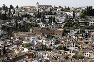 Albaicin Prints: Albaicin seen from Alhambra, Granada, Andalucia, Spain, Europe