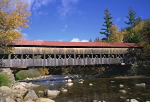 The Albany covered bridge across a river