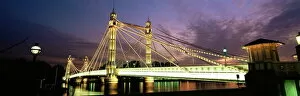 River Thames Gallery: Albert Bridge, London, England, United Kingdom, Europe