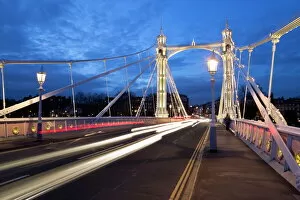 London Gallery: Albert Bridge at night, Chelsea, London, England, United Kingdom, Europe