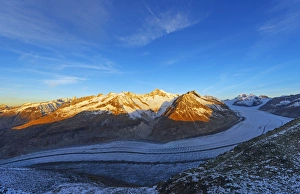Aletsch glacier and Aletschhorn, 4193m, Jungfrau-Aletsch, UNESCO World Heritage Site