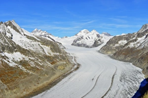 Monch Prints: Aletsch glacier, Monch, 4107m, and Trugbe, Jungfrau-Aletsch, UNESCO World Heritage Site