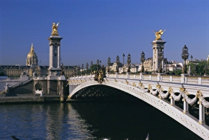 Seine Prints: Alexander III bridge over the Seine River, Paris, France, Europe