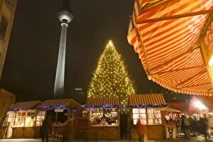 Alexander Platz at Christmas time, Berlin, Germany, Europe