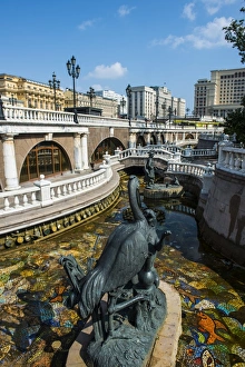 Mosaics Prints: Alexandrovsky Garden in front of the Kremlin, Moscow, Russia, Europe