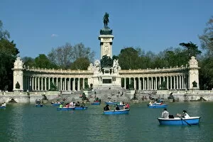 Pillar Collection: Alfonso XII monument, Retiro Park, Madrid, Spain, Europe