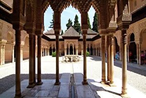 Columns Prints: Alhambra, UNESCO World Heritage Site, Granada, Andalusia, Spain, Europe
