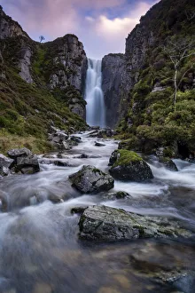 Waterfalls Prints: Allt Chranaidh (Wailing Widow Waterfall), near Kylesku, Sutherland, Scottish Highlands