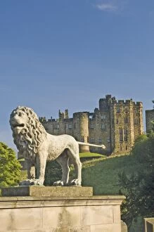 Northumbria Collection: Alnwick Castle from the Lion Bridge, Alnwick, Northumberland, England, United Kingdom