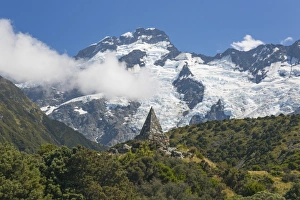 Canterbury Prints: Alpine memorial dwarfed by Mount Sefton, Aoraki (Mount Cook National Park, UNESCO