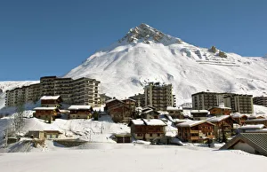 Ski Resort Prints: Alpine Ski resort, Tignes-le-Lac, Tignes, Savoie, Rhone-Alpes, French Alps, France, Europe