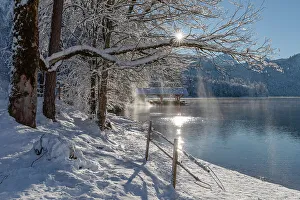 Sunbeam Prints: Alpsee Lake, Schwangau, Fussen, Swabia, Bavarian Alps, Bavaria, Germany, Europe