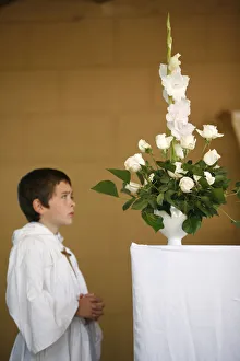 Images Dated 19th August 2007: Altar boy, Les Sauvages, Rhone, France, Europe