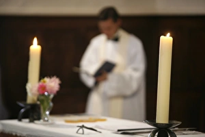 Altar Prints: Altar candles, Chatenay, Saone et Loire, France, Europe