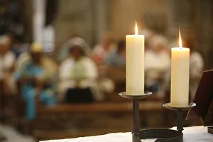 Images Dated 25th August 2007: Altar candles, Vienne, Isere, France, Europe