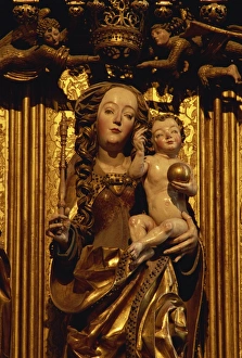 Altars Prints: Detail of altar carved by Master Pavol of Levoca, church of St. James, Levoca
